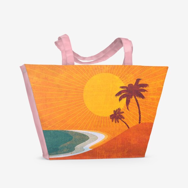 Пляжная сумка &laquo;Закат на побережье минимализм&raquo;