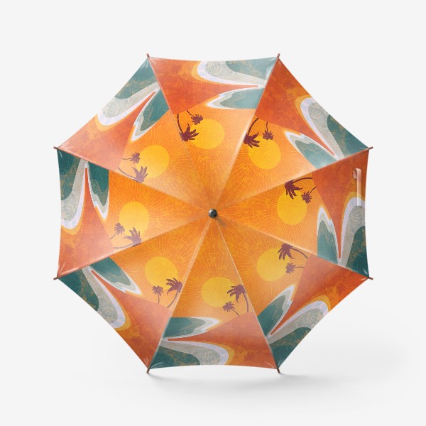 Зонт «Закат на побережье минимализм»