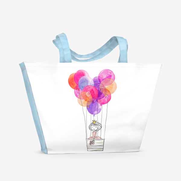Пляжная сумка «Принцесса на воздушном шаре»