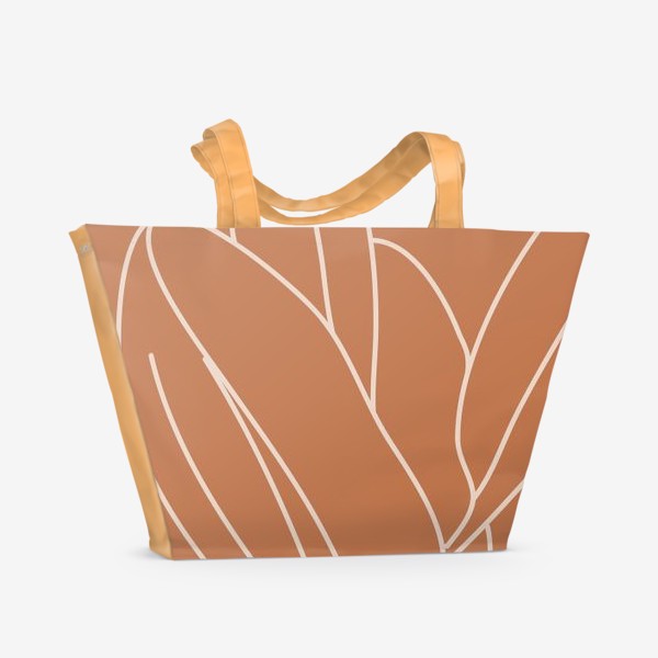 Пляжная сумка «Минималистичные листья фикуса / Minimalistic ficus leaves»