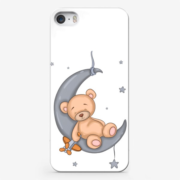 Чехол iPhone «Мишка тедди на луне»