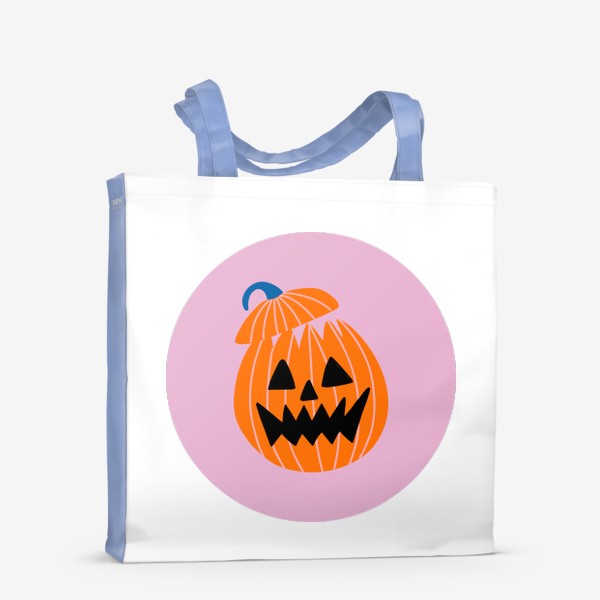 Сумка-шоппер «Страшное тыквенное лицо, символ хэллоуина»