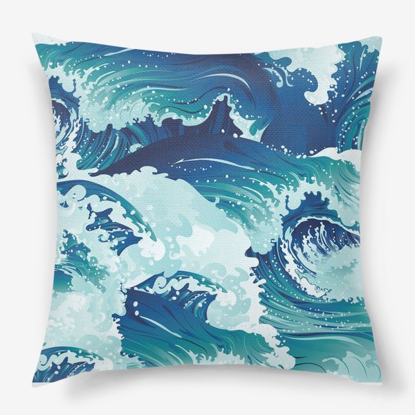 Подушка «Несущиеся морские волны»