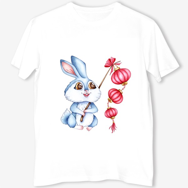 Футболка «Кролик с китайскими фонариками / Милый зайчик»