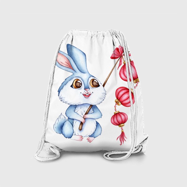 Рюкзак «Кролик с китайскими фонариками / Милый зайчик»