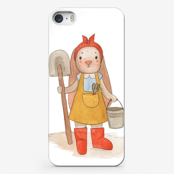 Чехол iPhone «Зайчиха-садовница»