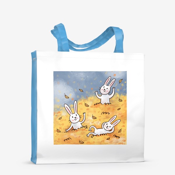 Сумка-шоппер «Милые зайцы в осенних листьях»
