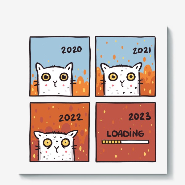 Холст «Комикс о котиках 2020-2023»