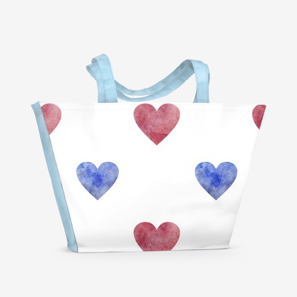 Пляжная сумка «Сердечки. Любовь. Паттерн»