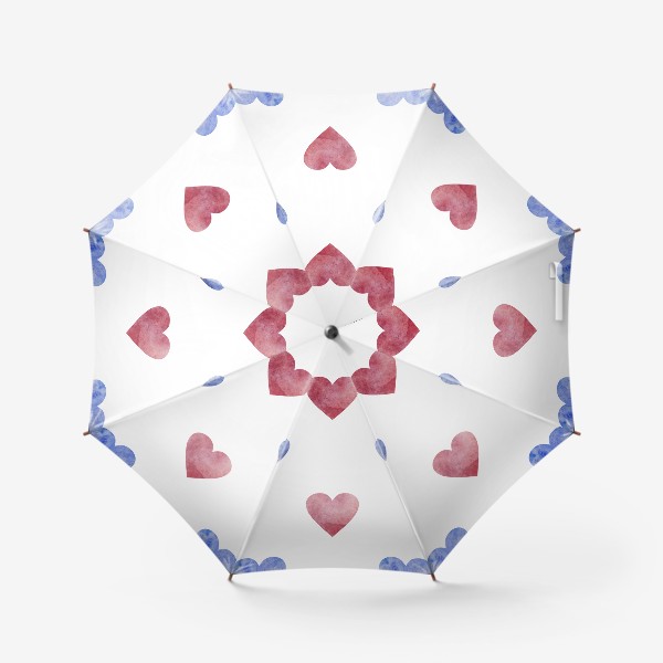 Зонт «Сердечки. Любовь. Паттерн»