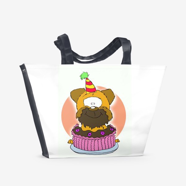Пляжная сумка «Грифон с тортиком»