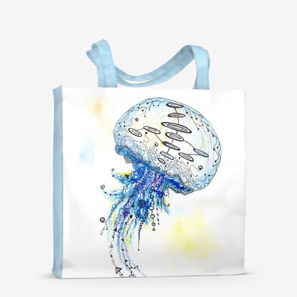 Сумка-шоппер «Акварельная медуза с узорами»