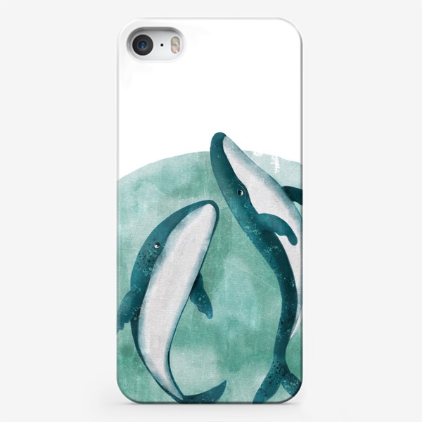 Чехол iPhone «Два кита акварель»