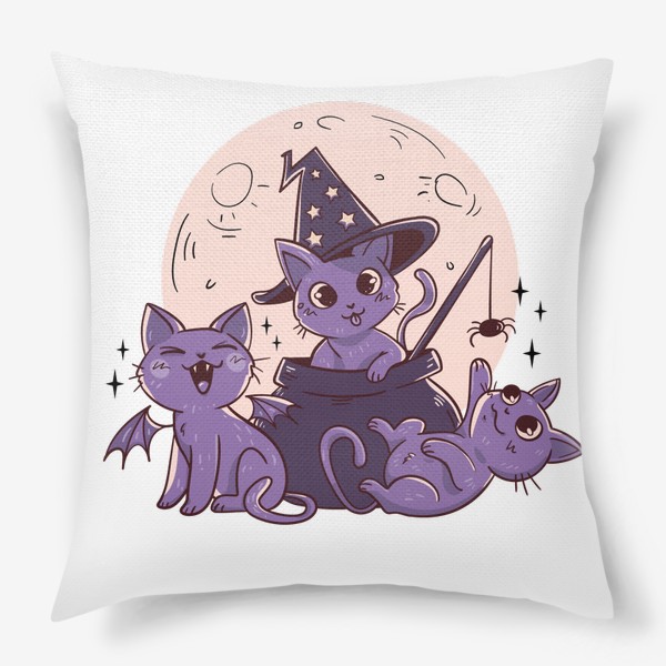 Подушка «Котята ведьмы - Хеллоуин»