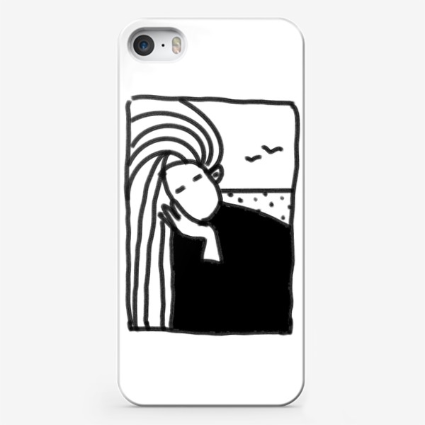 Чехол iPhone «Девушка на море мечтает романтика чайки »