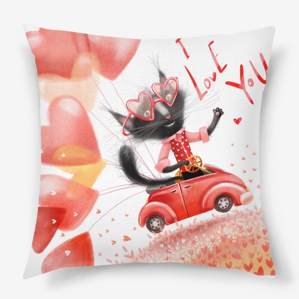 Подушка «Кот в день Валентина»