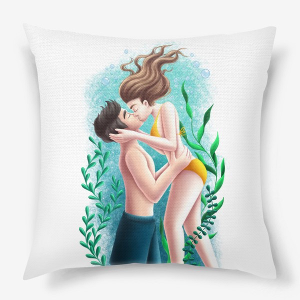 Подушка «Влюбленная пара под водой»
