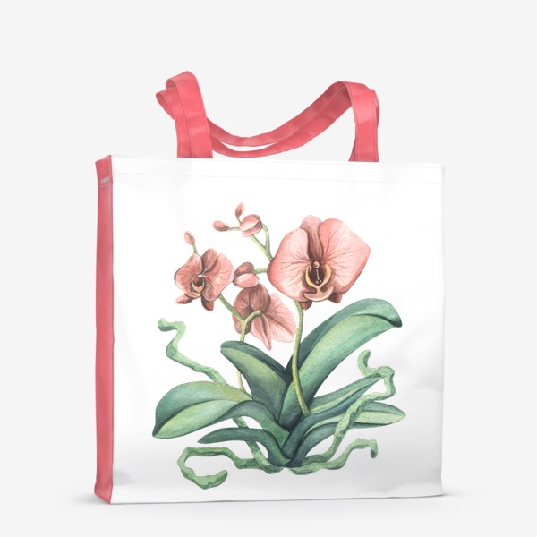 Сумка-шоппер «Розовая орхидея, цветок. Акварель.»