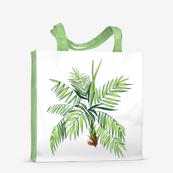 Сумка-шоппер «Пальма акварельная тропический принт»