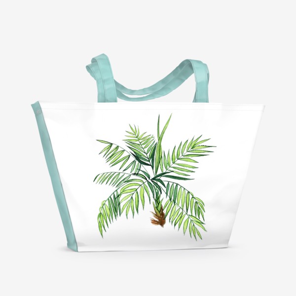 Пляжная сумка «Пальма акварельная тропический принт»