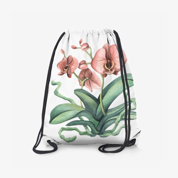Рюкзак «Розовая орхидея, цветок. Акварель.»