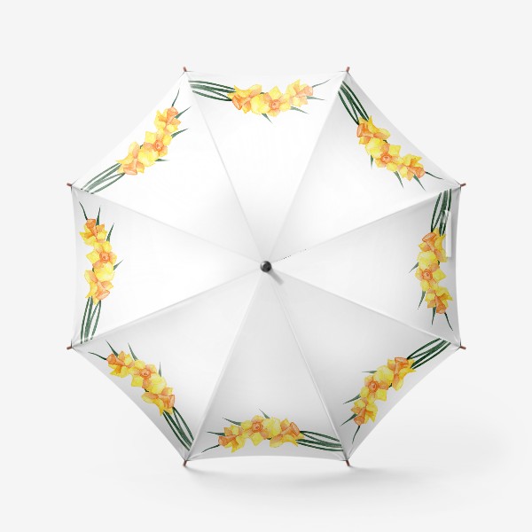 Зонт «Композиция из желтых нарциссов, акварель»