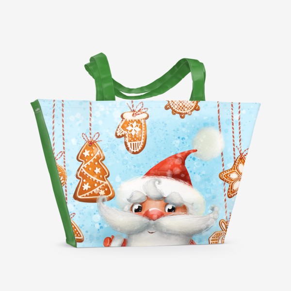 Пляжная сумка «Санта и пряники»