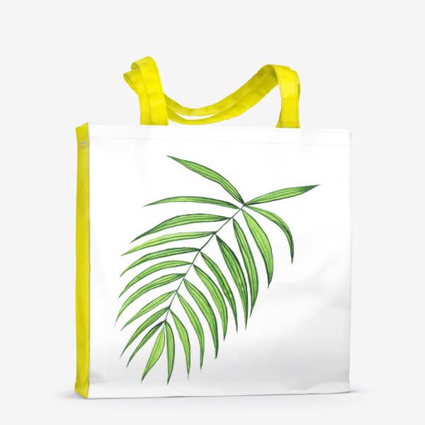 Сумка-шоппер «Пальмовый лист акварельный, летний принт»