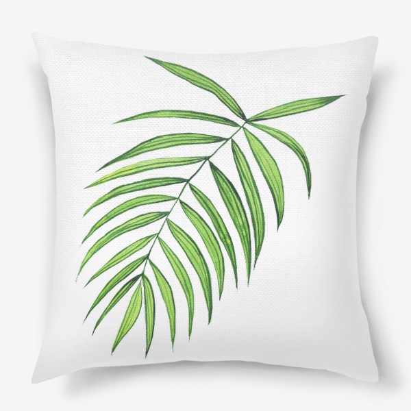 Подушка «Пальмовый лист акварельный, летний принт»