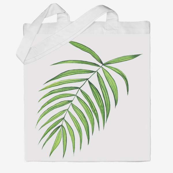 Сумка хб «Пальмовый лист акварельный, летний принт»