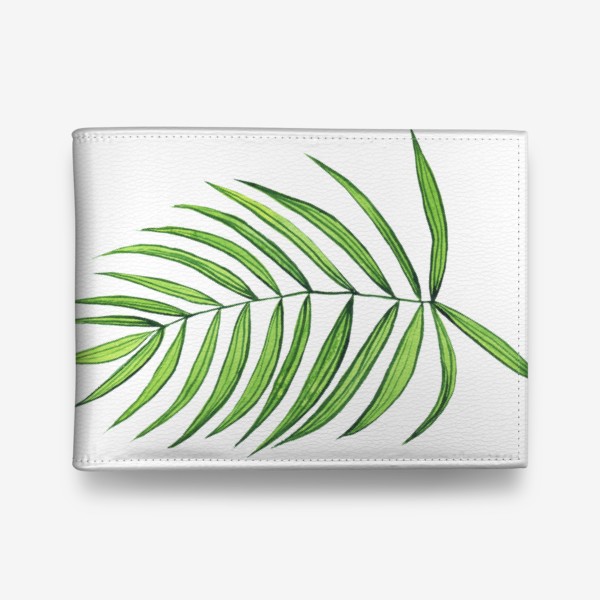 Кошелек «Пальмовый лист акварельный, летний принт»
