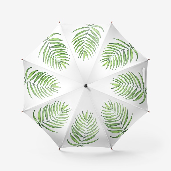 Зонт «Пальмовый лист акварельный, летний принт»