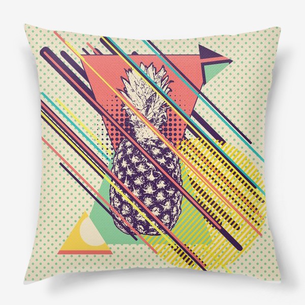 Подушка «Геометрический ретро дизайн с ананасом»