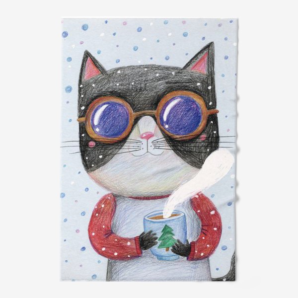 Полотенце «кот в очках»