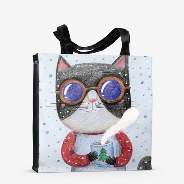 Сумка-шоппер «кот в очках»