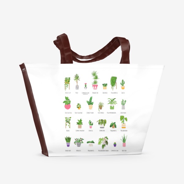 Пляжная сумка «Все домашние растения»