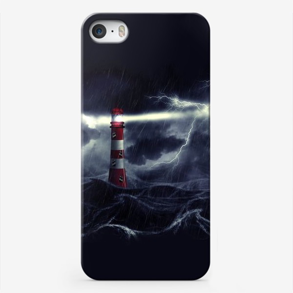 Чехол iPhone «Маяк в ночном шторме»