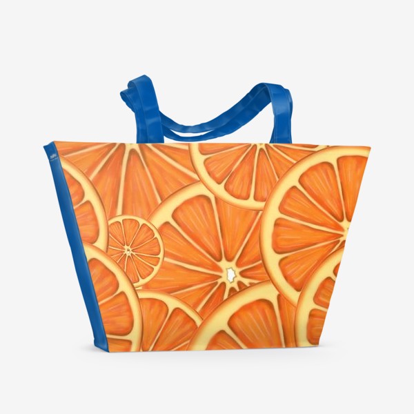 Пляжная сумка «Апельсины. Бесшовный паттерн»