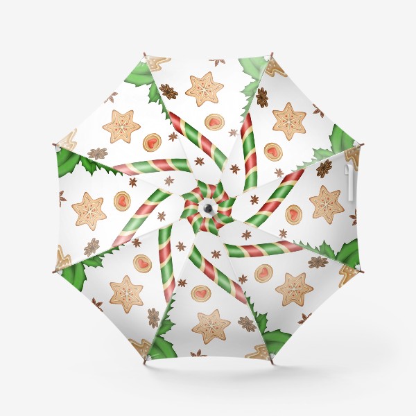 Зонт «Рождественские сладости. Паттерн»