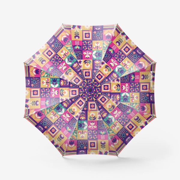 Зонт «Яркие цветы - геометричная флора»