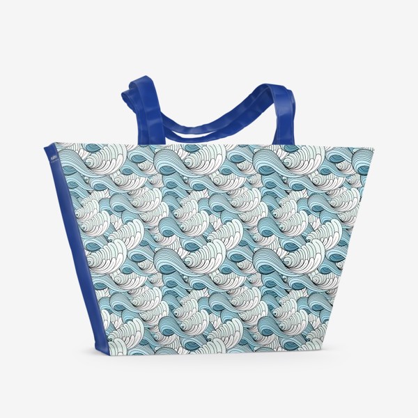 Пляжная сумка «Графический узор морские волны»
