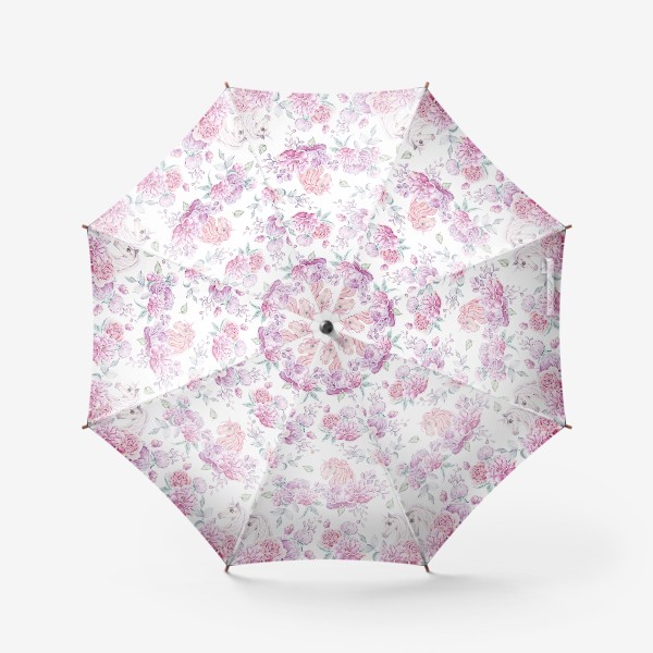 Зонт « Акварельная иллюстрация цветочного единорога. Милый детский паттерн»