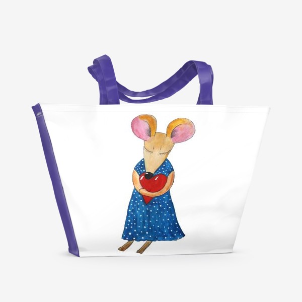 Пляжная сумка «Мышка с сердцем»