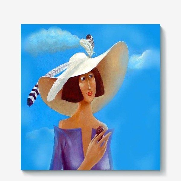 Холст «Дама в шляпе»