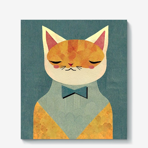 Холст «рыжий кот с галстуком бабочка »