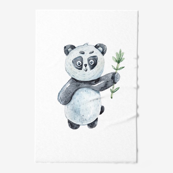 Полотенце «Милая акварельная панда с веткой бамбука. Иллюстрация для детей»