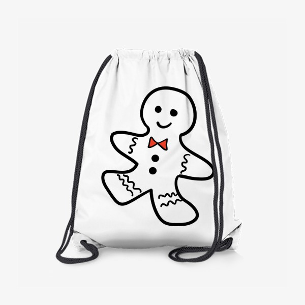 Рюкзак «Пряничный человечек в дудл стиле»