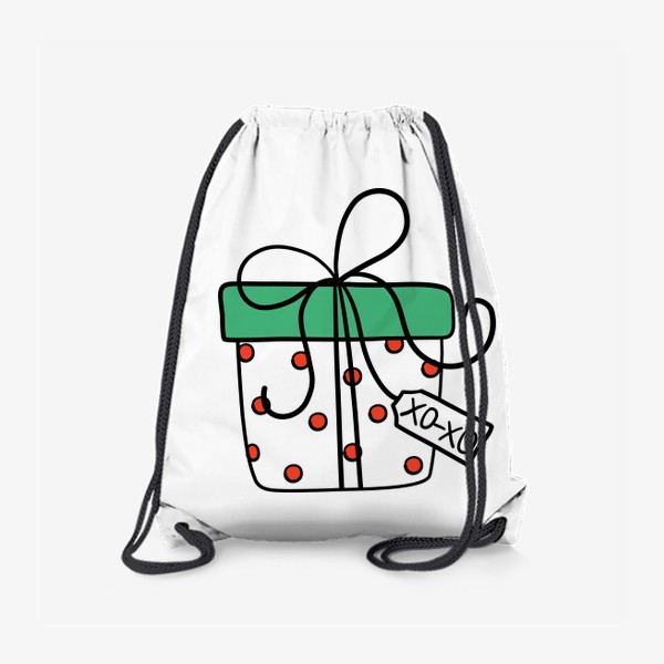 Рюкзак «Красивая коробка с подарком в дудл стиле»