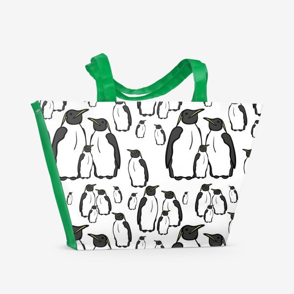 Пляжная сумка «Пингвины на льдине»