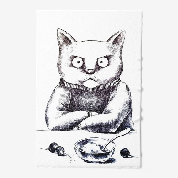 Полотенце «Серьезный кот»